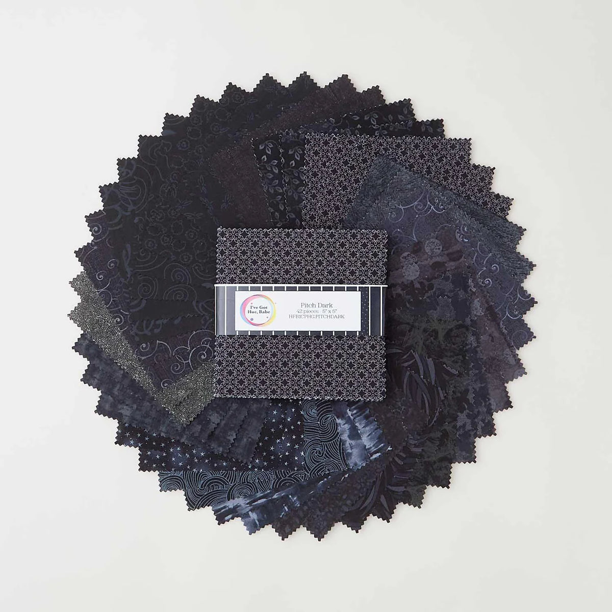I've Got Hue, Babe Pitch Dark 5" Squares - image 2 - quilting supply from Quilted Joy