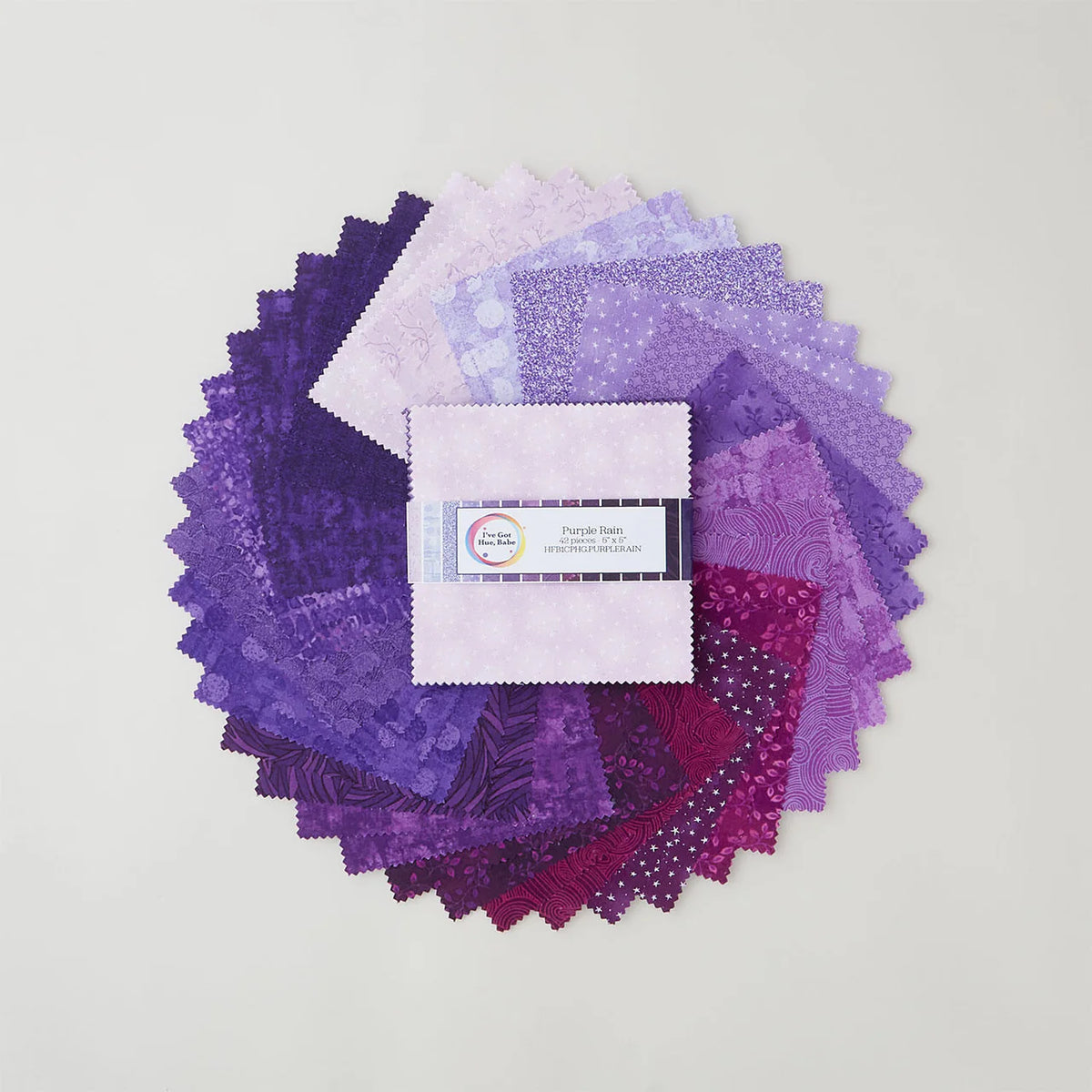 I've Got Hue, Babe Purple Rain 5" Squares - image 2 - quilting supply from Quilted Joy