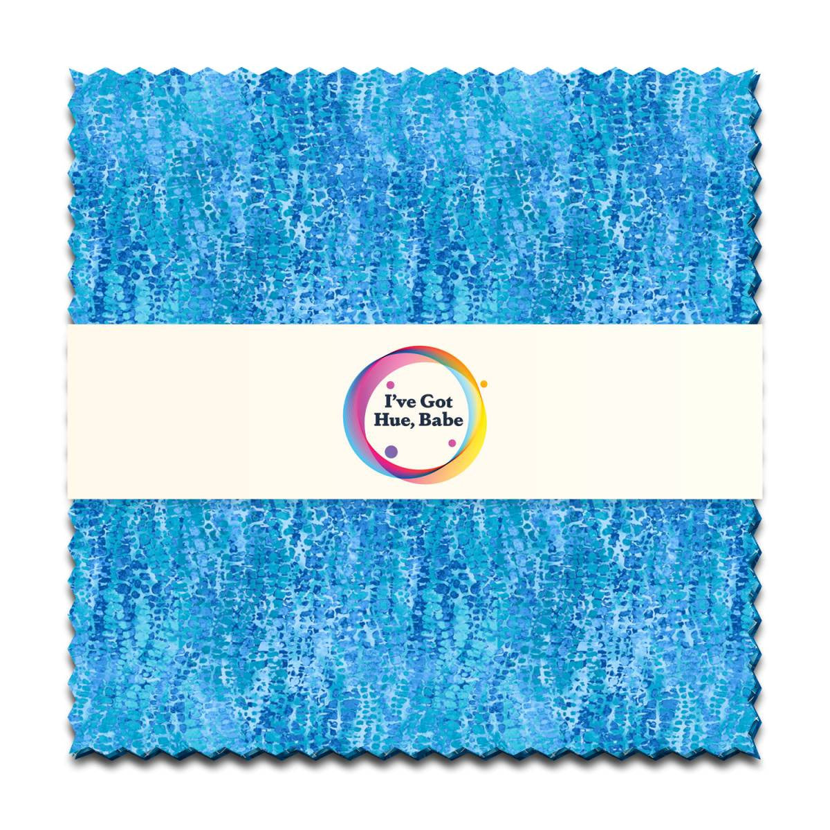 I've Got Hue, Babe Turquoise Waves 5" Squares - image 1 - quilting supply from Quilted Joy
