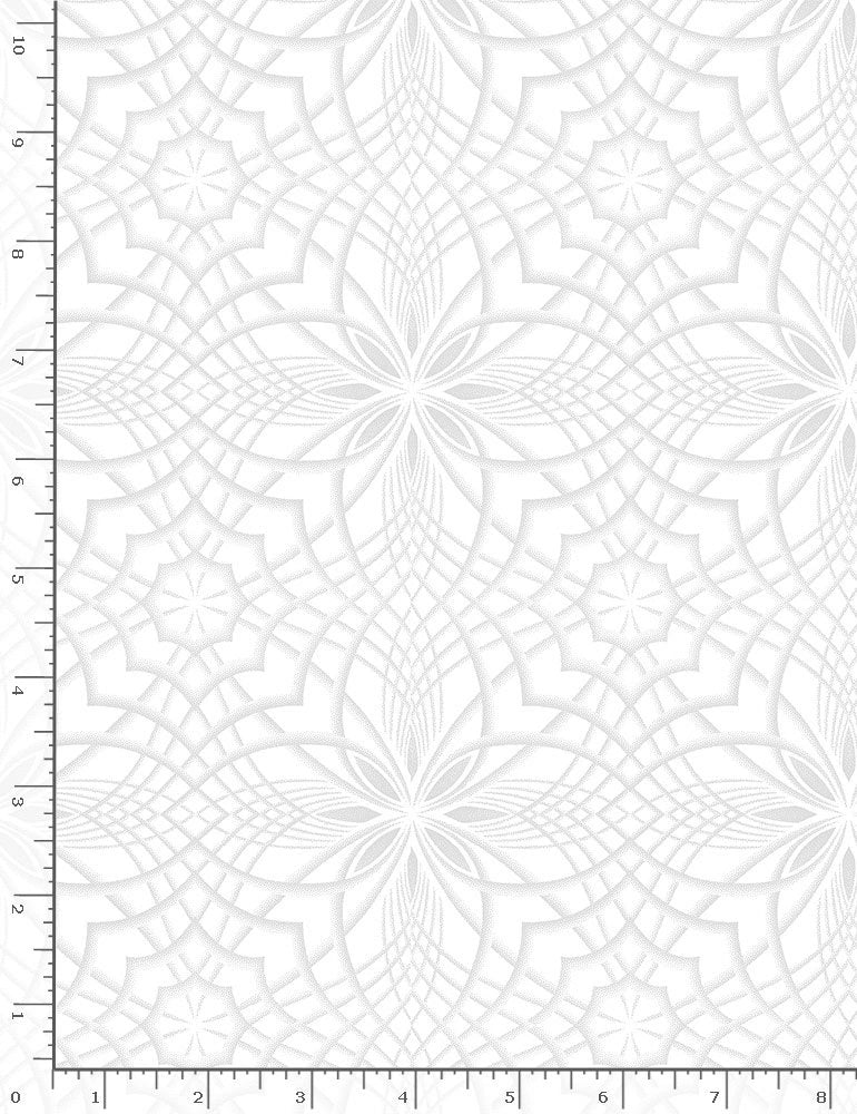Whiteout White Kaleidoscope Fabric Yardage - quilt fabric for sewing and quilting projects