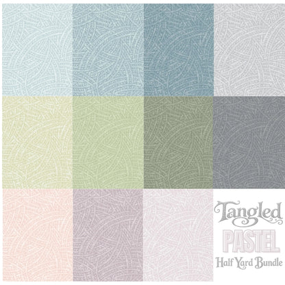 Tangled Pastel half yard bundle quilting cotton fabric display
