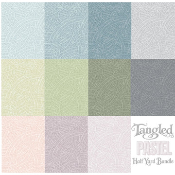 Tangled Pastel half yard bundle quilting cotton fabric display