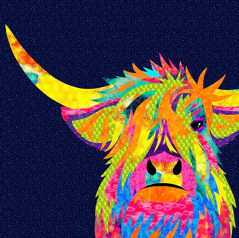 Farmyard Hamish the Highland Cow Collage Panel