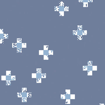 InBlue Delftegels Fabric Yardage