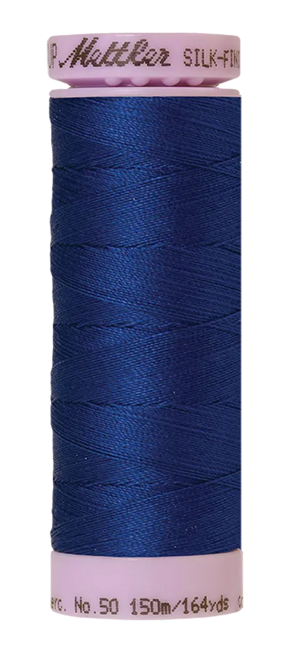 Mettler Cotton Silk Finish 50wt Imperial Blue large spool quilting thread