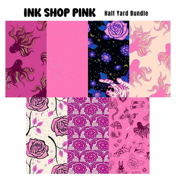 Ink Shop Pink half yard bundle pink-toned watercolor fabric presale