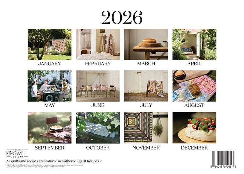 2026 Jen Kingwell Calendar - image 2 - quilting calendar and planner