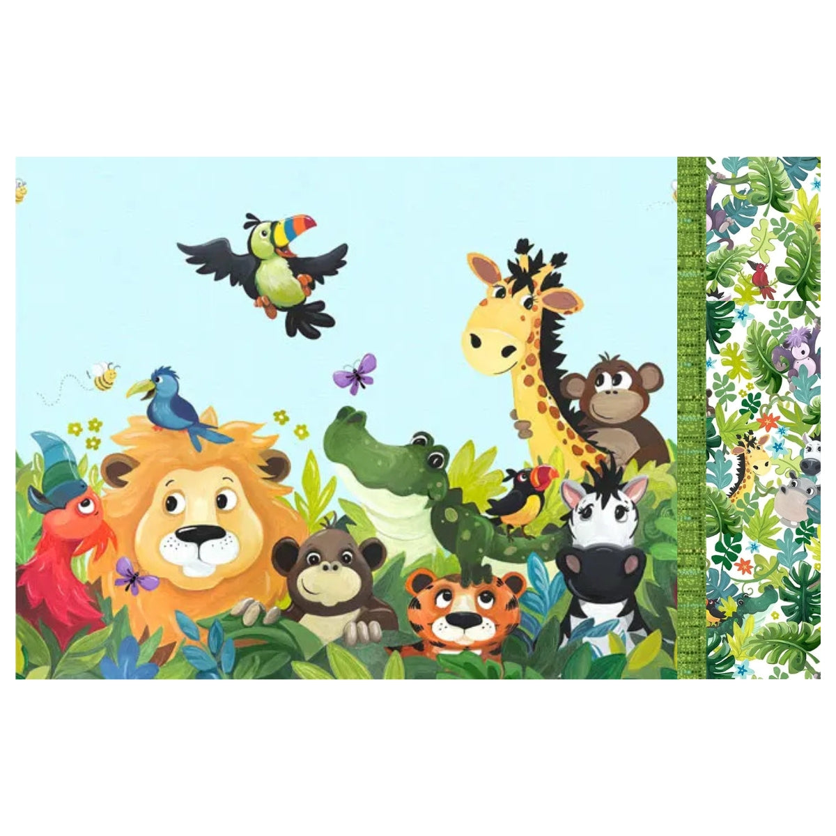 Jungle Friends pillowcase kit fabric contents layout