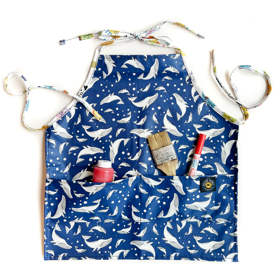 Kid Apron in Laminated Cotton, Spout Print
