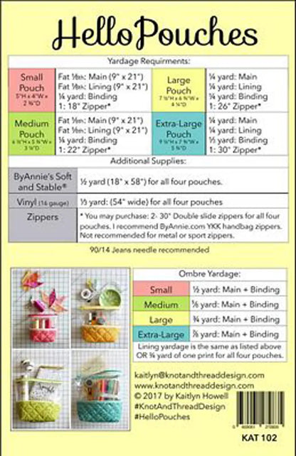 Hello Pouches Quilt Pattern