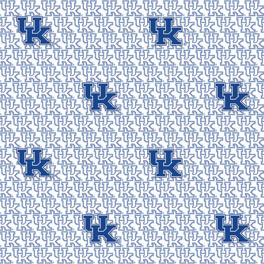 University of Kentucky White Block Letter Fabric Yardage