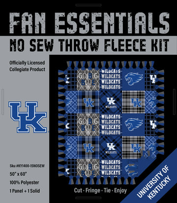 Kentucky No Sew Fleece Blanket Kit 48" x 60" - PRESALE