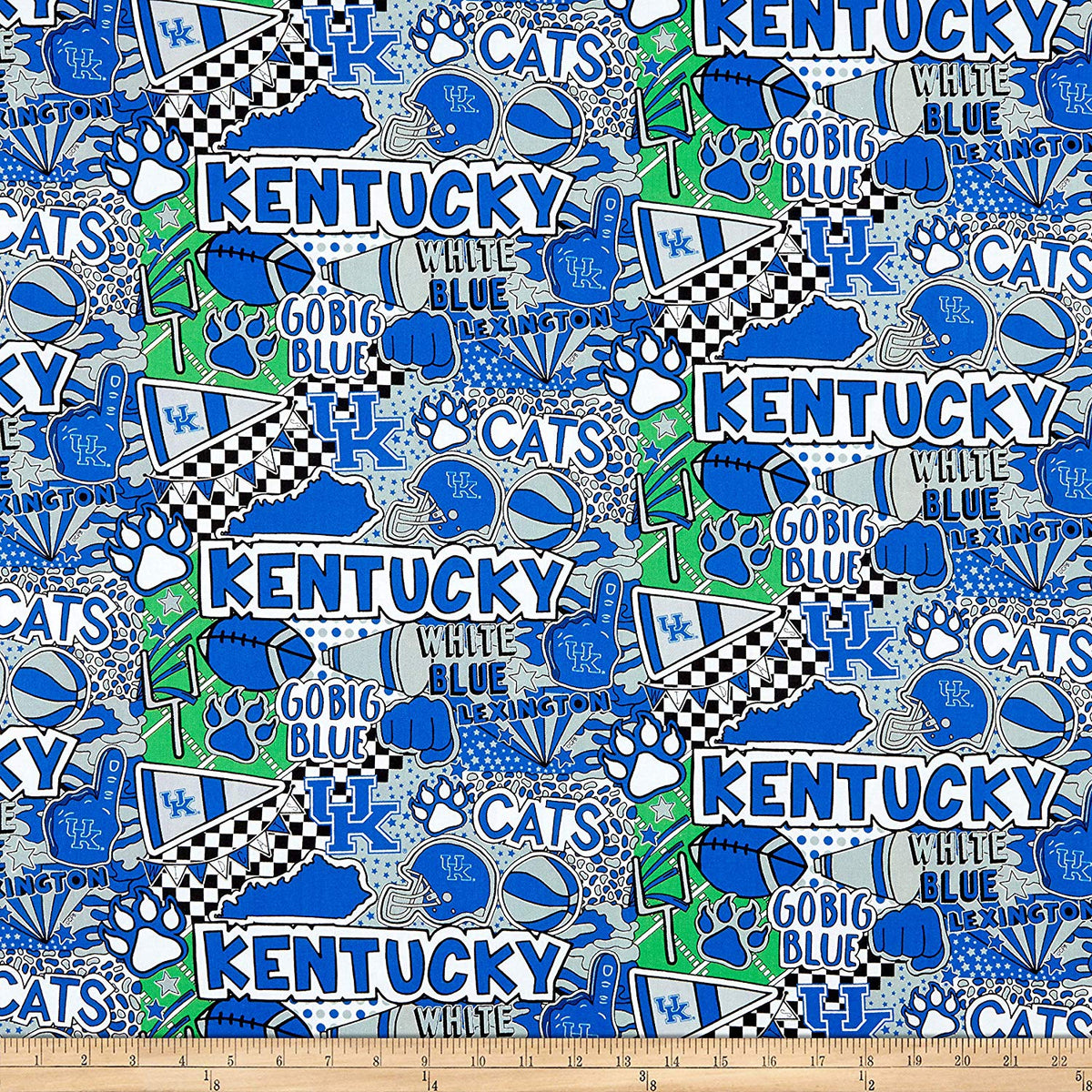 University of Kentucky Pop Art Fabric Yardage - quilt fabric for sewing and quilting projects