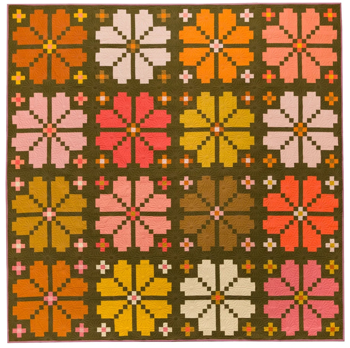 Knitted Blooms Quilt Pattern