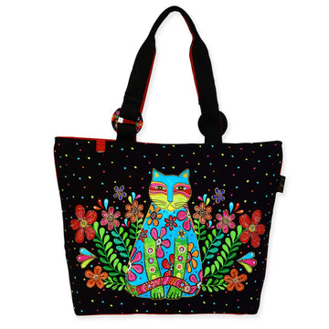 Kaleidoscope Kat colorful quilted shoulder tote bag
