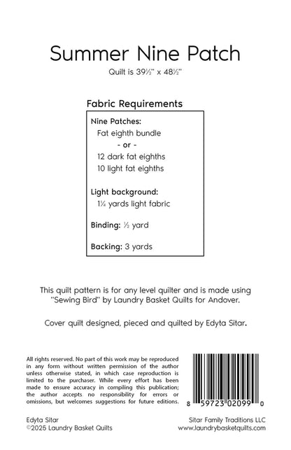 Summer Nine Patch Quilt Pattern - image 2 - quilting pattern with step-by-step instructions