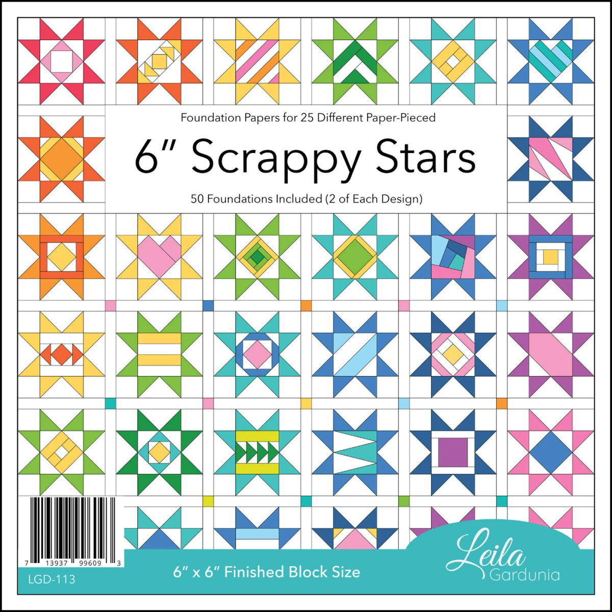 6in Scrappy Stars Foundation Pad - image 2 - quilting supply from Quilted Joy