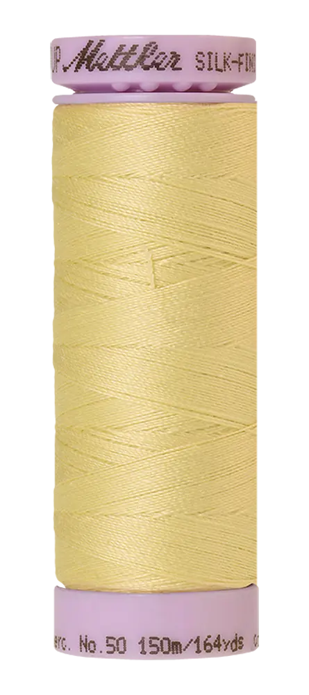 Mettler Cotton Silk Finish 50wt Lemon Frost large spool quilting thread