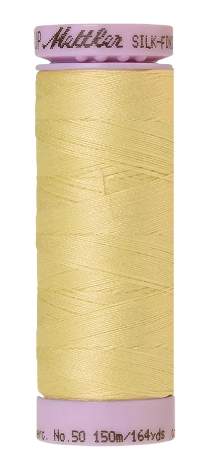 Mettler Cotton Silk Finish 50wt Lemon Frost large spool quilting thread