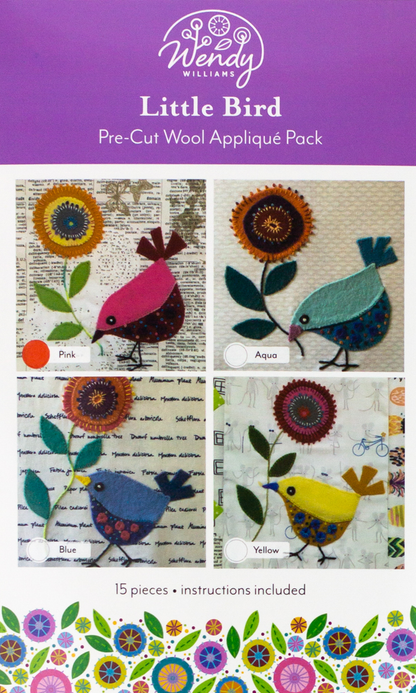 Wendy Williams Pink Little Bird pre-cut wool felt kit
