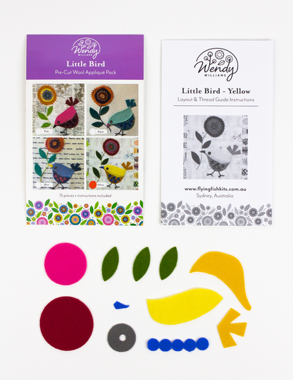 Wendy Williams Yellow Little Bird wool kit detail
