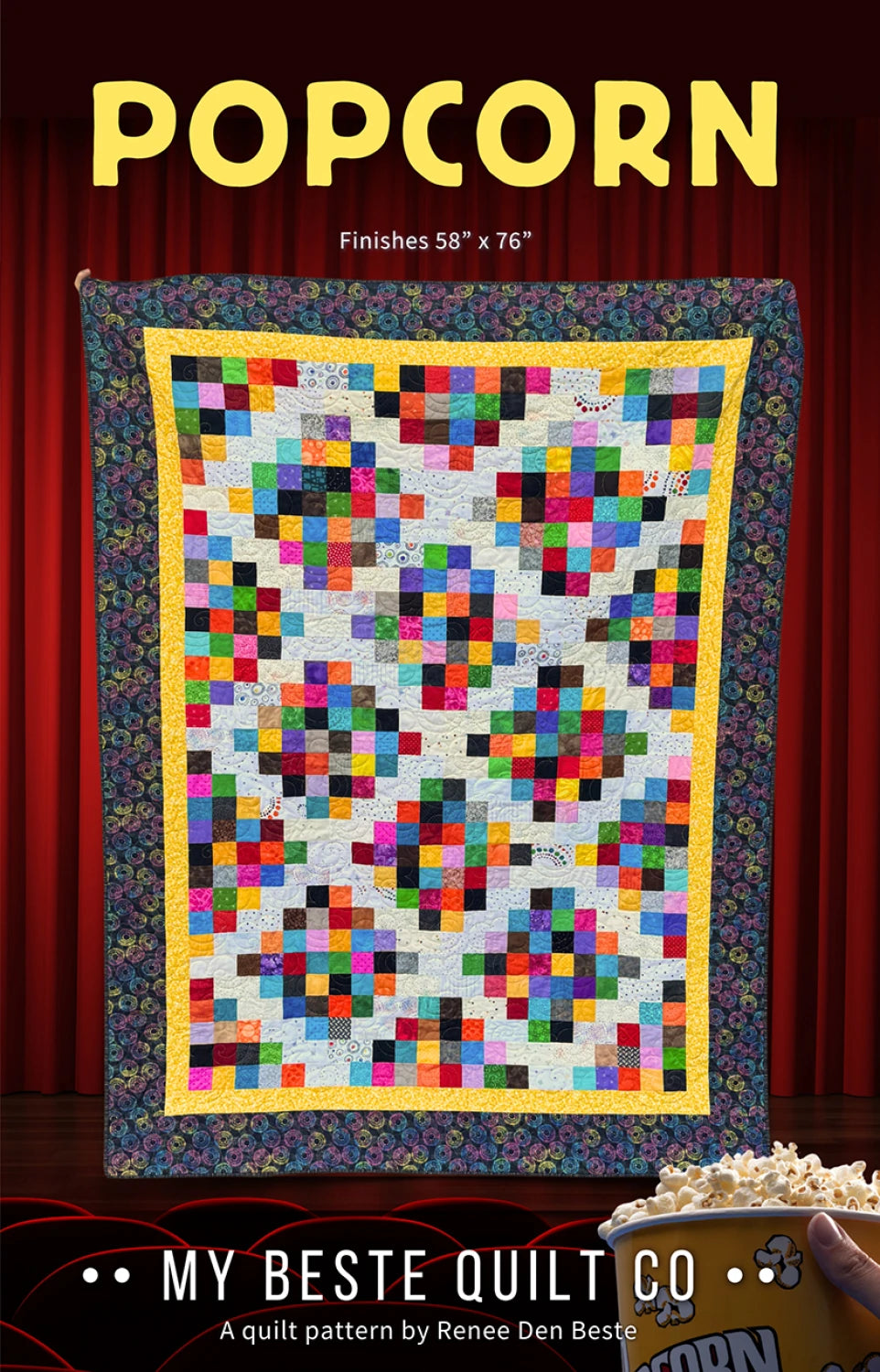 Popcorn quilt pattern cover design