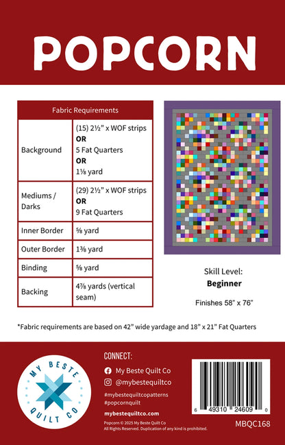 Popcorn quilt pattern alternate layout view