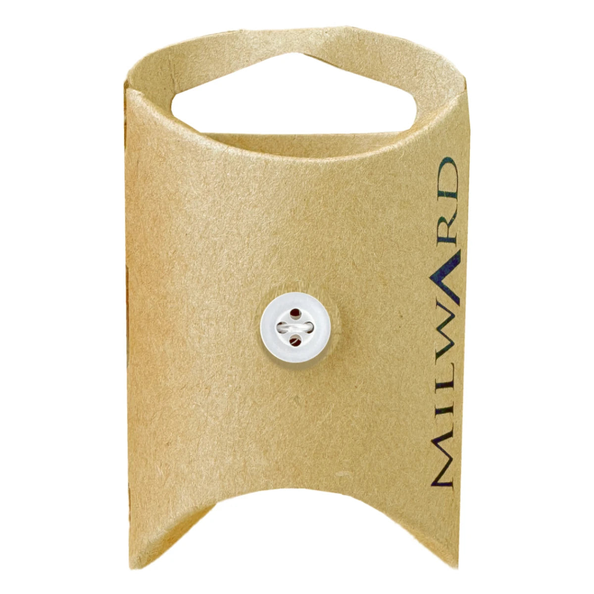 Milward Green Carded White 9mm (14L) Polyester 4-Hole Collar Button