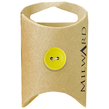 Milward Green Carded Yellow 15mm (24L) Nylon 2-Hole Basic Button