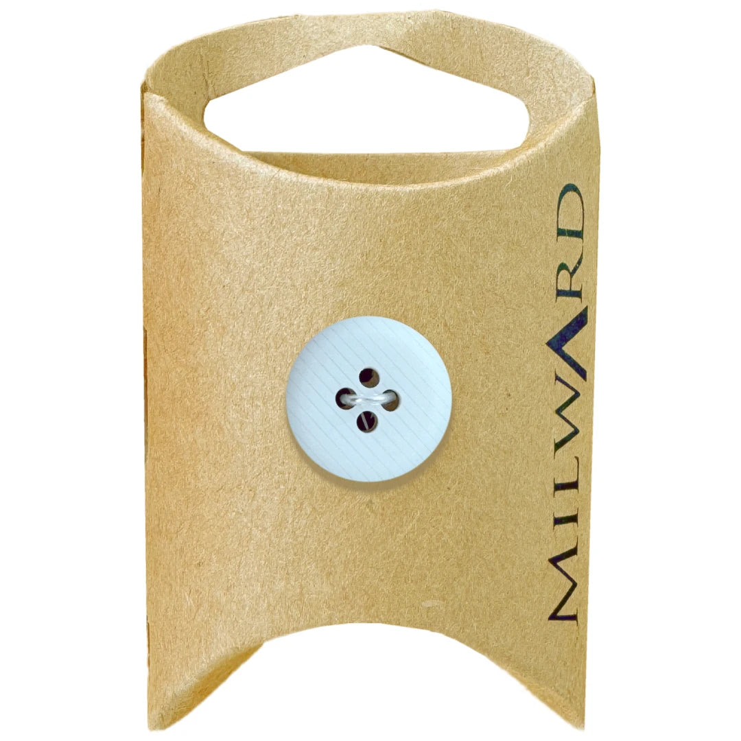 Milward Green Carded Baby Blue 16mm (26L) Nylon 4-Hole Laser Stripe Button