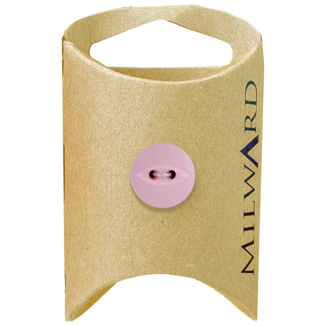 Milward Green Carded Pink 14mm (22L) Polyester 2-Hole Fisheye Button