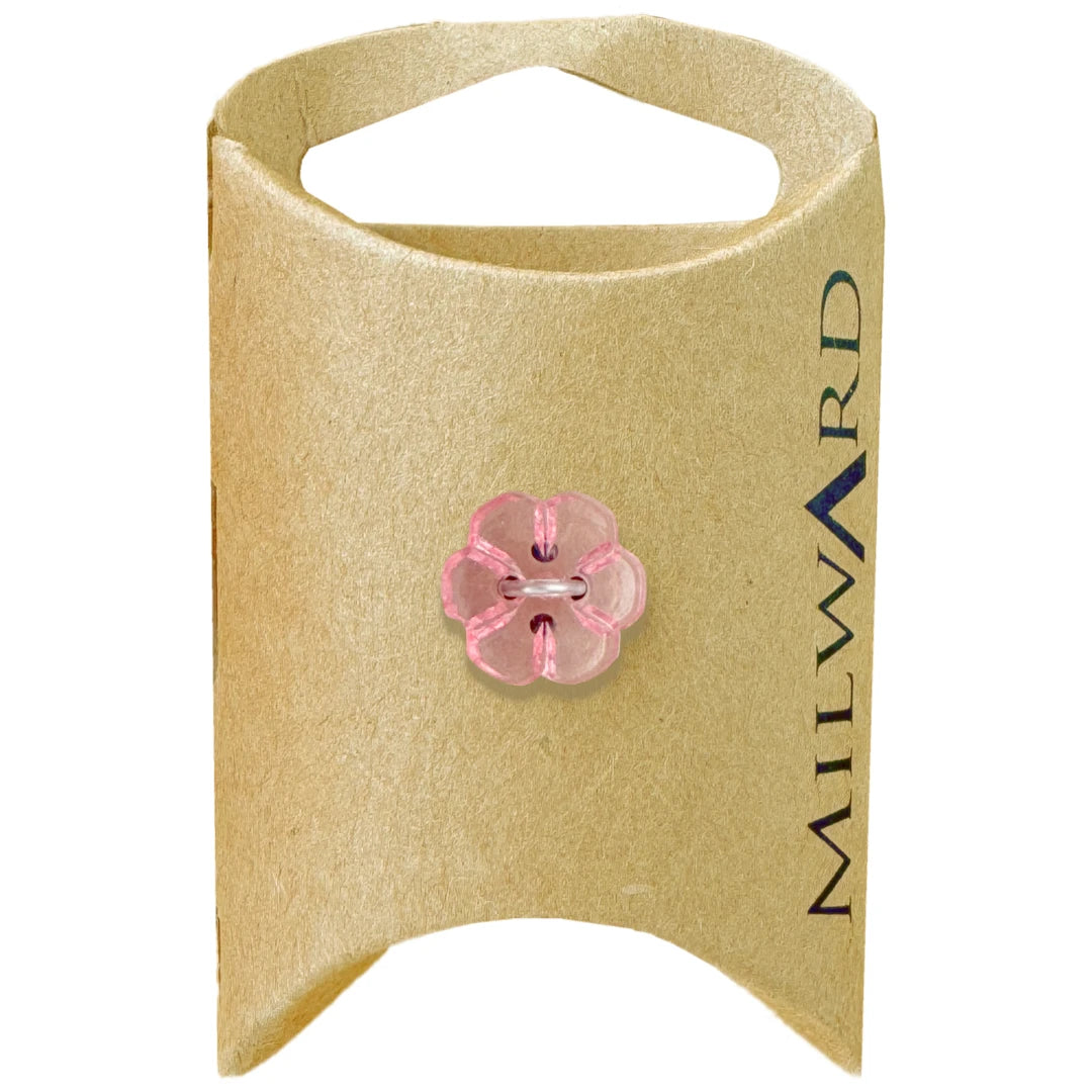 Milward Green Carded Hot Pink 13mm (20L) Nylon 2-Hole Flower Button