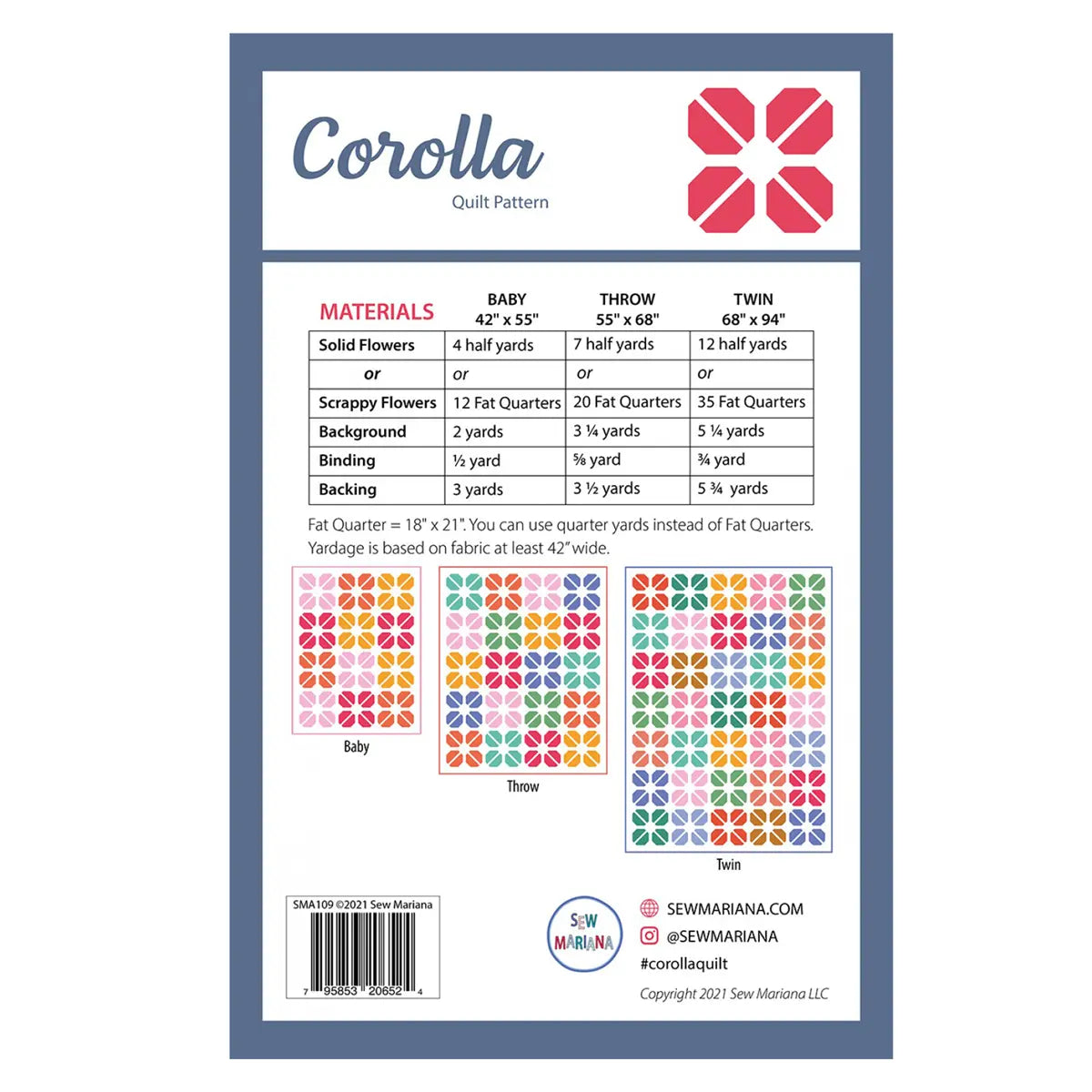 Corolla Pattern - image 2 - quilting supply from Quilted Joy