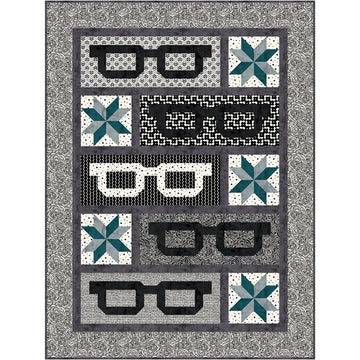 Optics optical illusion geometric quilt kit with fabric and pattern
