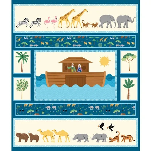 Two by Two Panel - quilt fabric panel for quilting projects