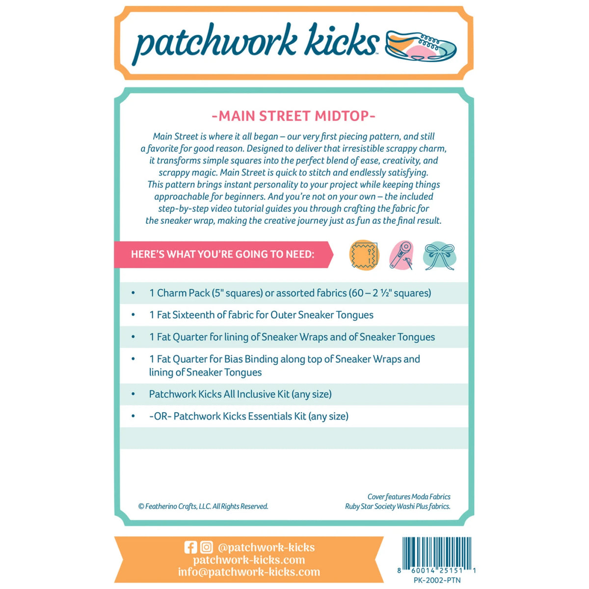 Patchwork Kicks Main Street Midtop pattern cover detail