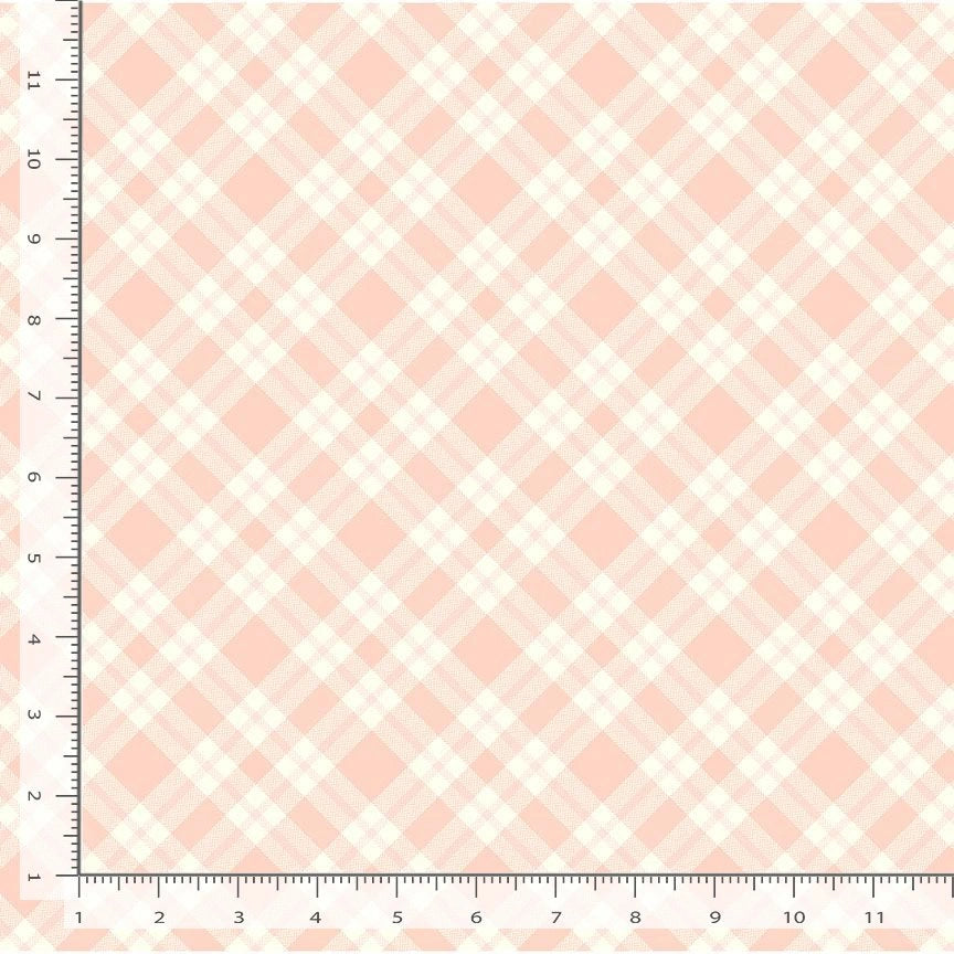 'Til the Cows Come Home  Blush Bias Plaid Fabric Yardage - quilt fabric for sewing and quilting projects