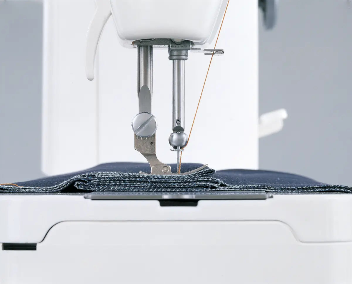 Juki TL-2000Qi sewing multiple layers of heavy fabric