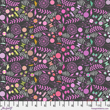 Prince Charming Deja Vu licorice dandelion fabric yardage