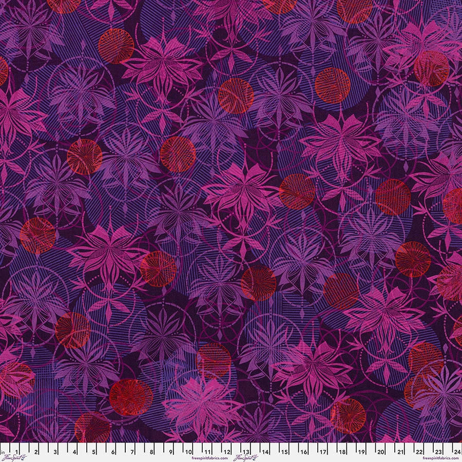 Grace Aubergine Fearless Fabric Yardage - quilt fabric for sewing and quilting projects