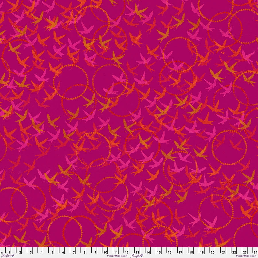 Findings Fuchsia Flying Free Fabric Yardage - quilt fabric for sewing and quilting projects