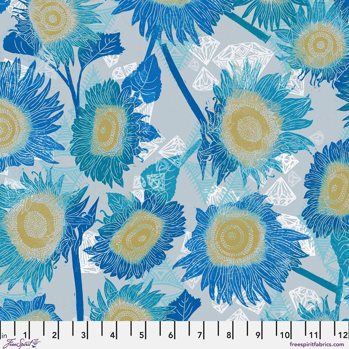 The Wisdom Cool The Sunflowers Fabric Yardage - quilt fabric for sewing and quilting projects