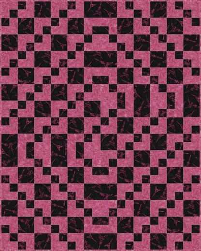 Latte Swirl Quilt Pattern finished quilt in pink colorway