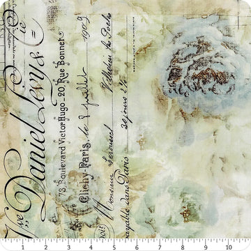 Eclectic Elements Aqua Receipt 108" 3 Yard Quilt Fabric Back Pack - image 1 - wide quilt backing fabric for longarm quilting