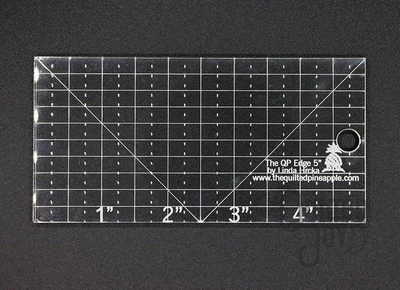 Quilted Pineapple 5" Edge Straight Ruler - quilting ruler for precision cutting