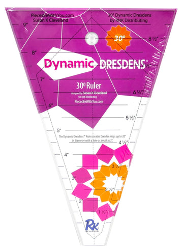 Quilters Select Dresden Ruler 30 Degree - quilting ruler for precision cutting