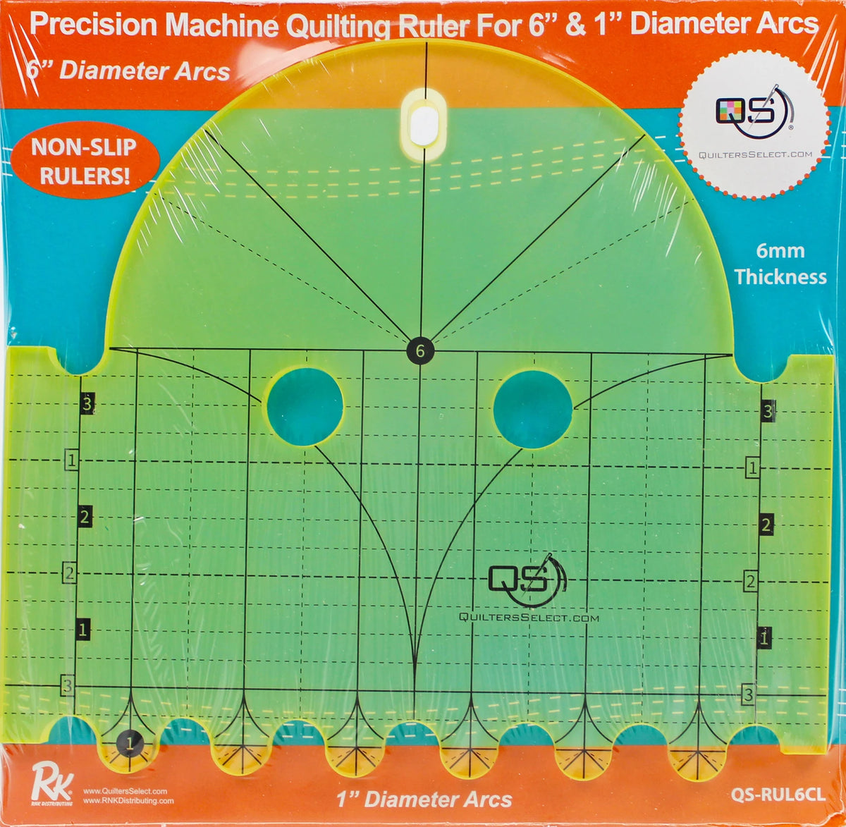 Quilters Select Machine Quilting Ruler 6in & 1in