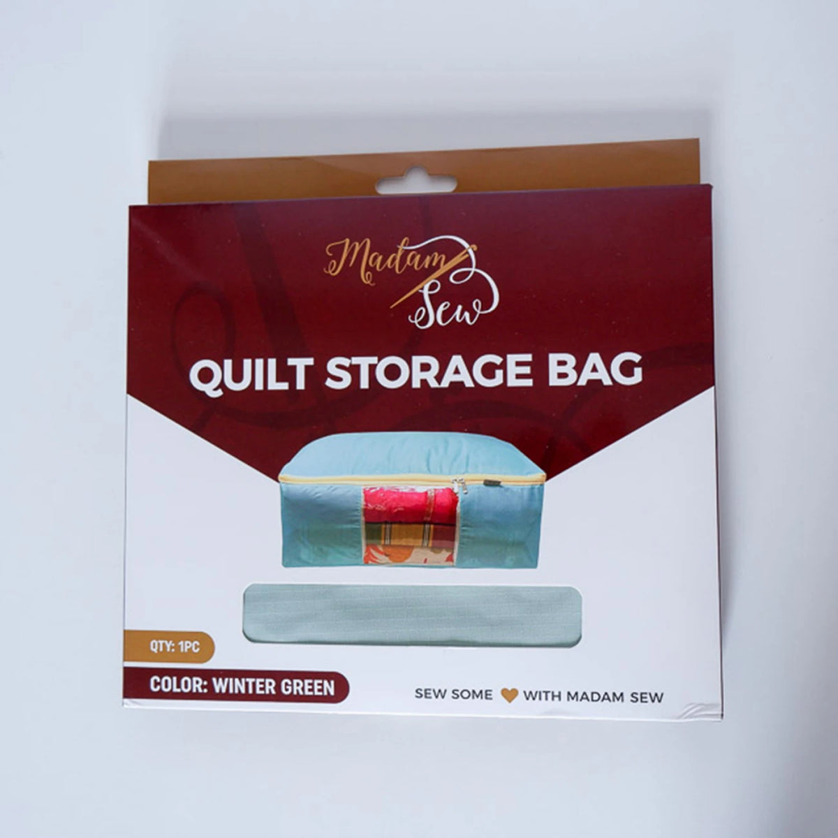 Madam Sew quilt storage bag winter folded view