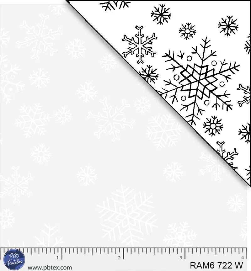 Ramblings White on White Snowflake Fabric Yardage
