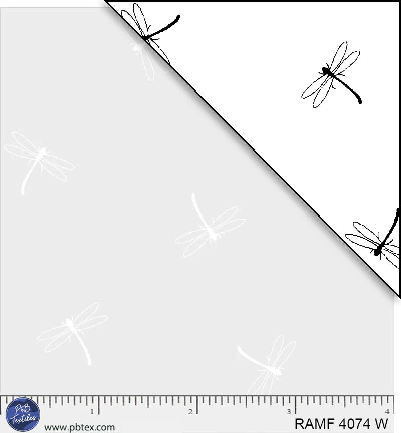 Ramblings White on White Dragonfly Fabric Yardage
